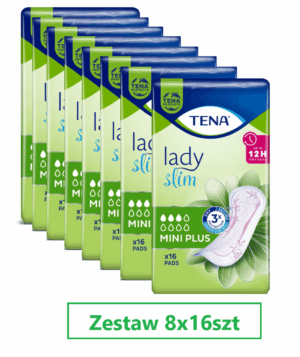 Zestaw 8x TENA Lady Slim Mini Plus, specjalistyczne podpaski, 16 sztuk