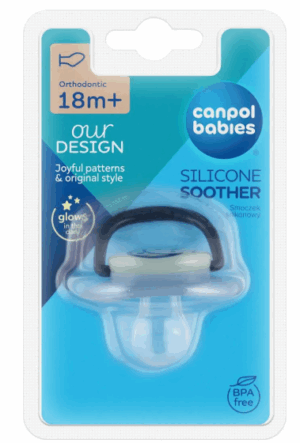 CANPOL Smoczek do uspokajania silikonowy anatomiczny  Night Dreams  18m+