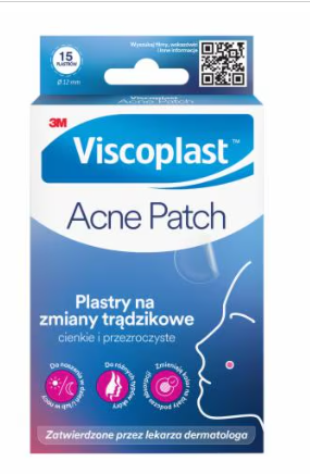 3M VISCOPLAST Acne Patch Plastry na zmiany trądzikowe śr. 12mm pudełko 15 sztuk
