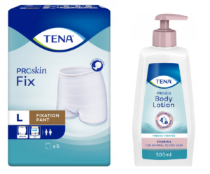 TENA FIX L '5 w zestawie z kremem nawilżającym Tena BODY LOTION 500ml